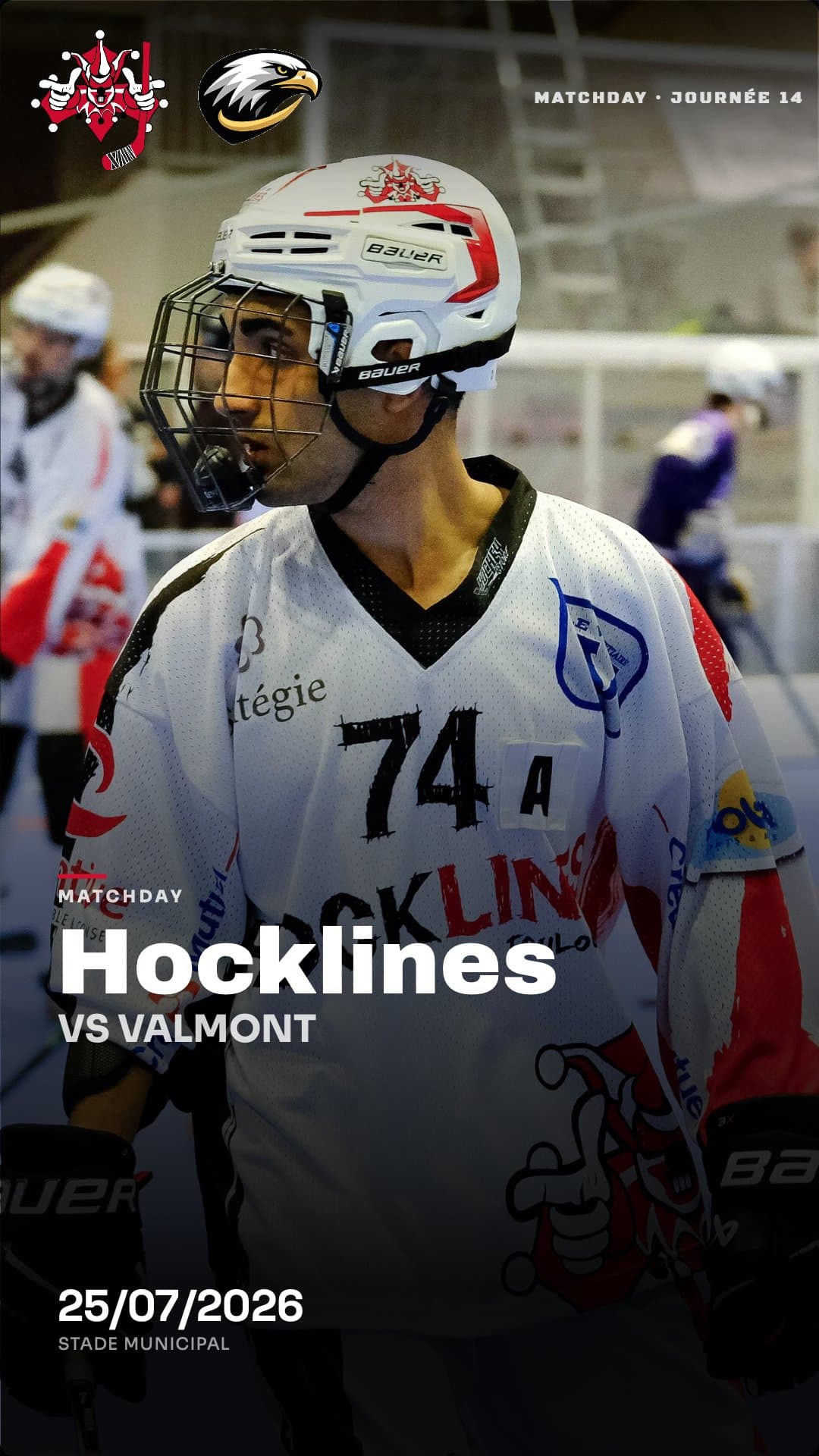 Export story 9:16 d'un visuel jour de match Timline affiché sur iPhone